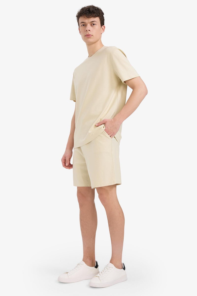DeFacto Beige Man Cotton Relax Fit Twill Pocket Shorts Casual - Image 4
